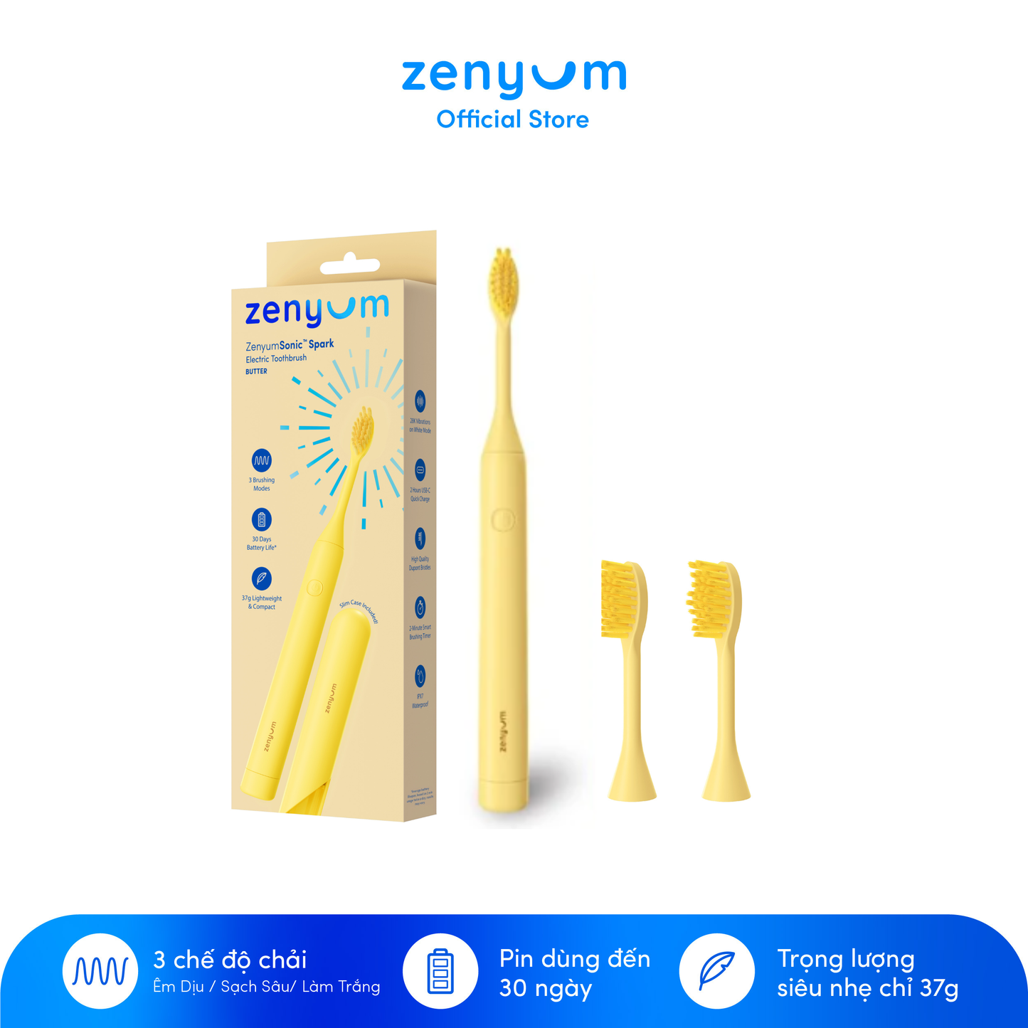 Bàn chải điện ZenyumSonic™ Spark + 2 Đầu Thay Thế
