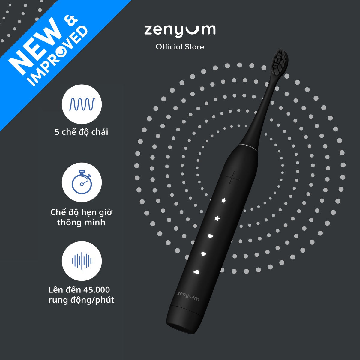 Bàn Chải Điện ZenyumSonic™ MỚI 2.0