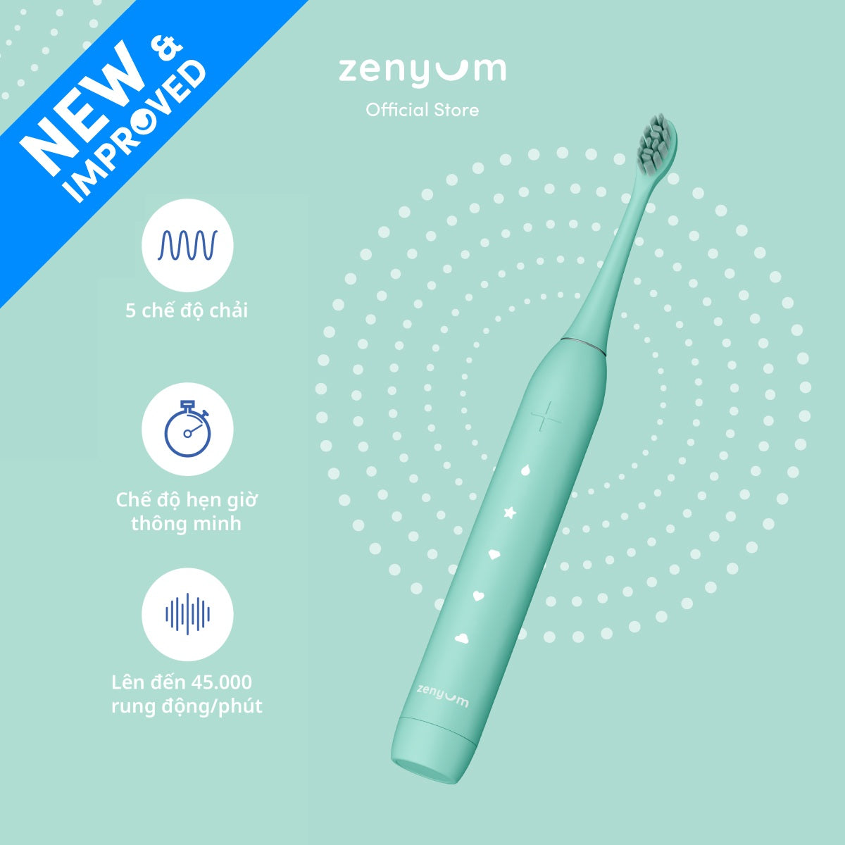 Bàn Chải Điện ZenyumSonic™ MỚI 2.0