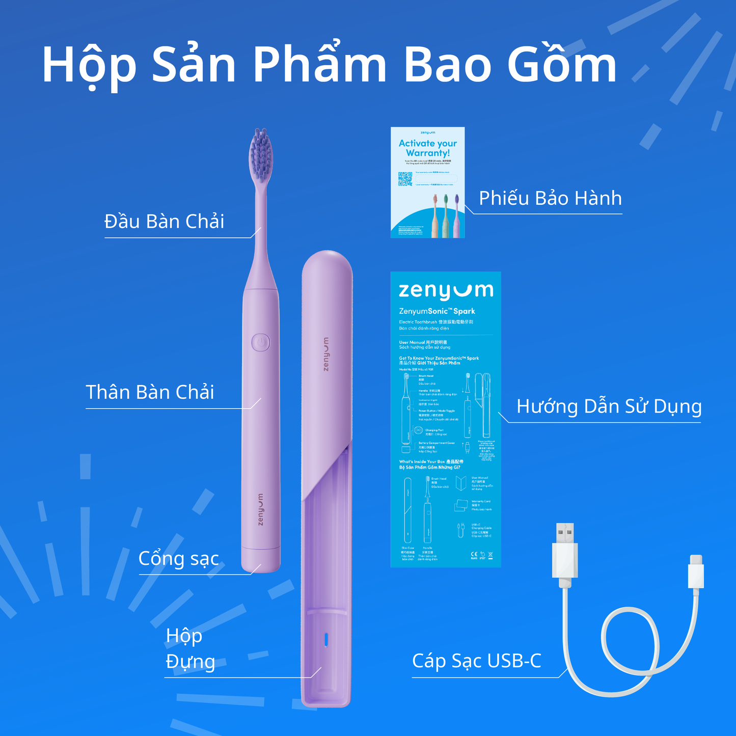 Combo Máy Tăm Nước Zenyum GO + Bàn chải điện ZenyumSonic™ Spark