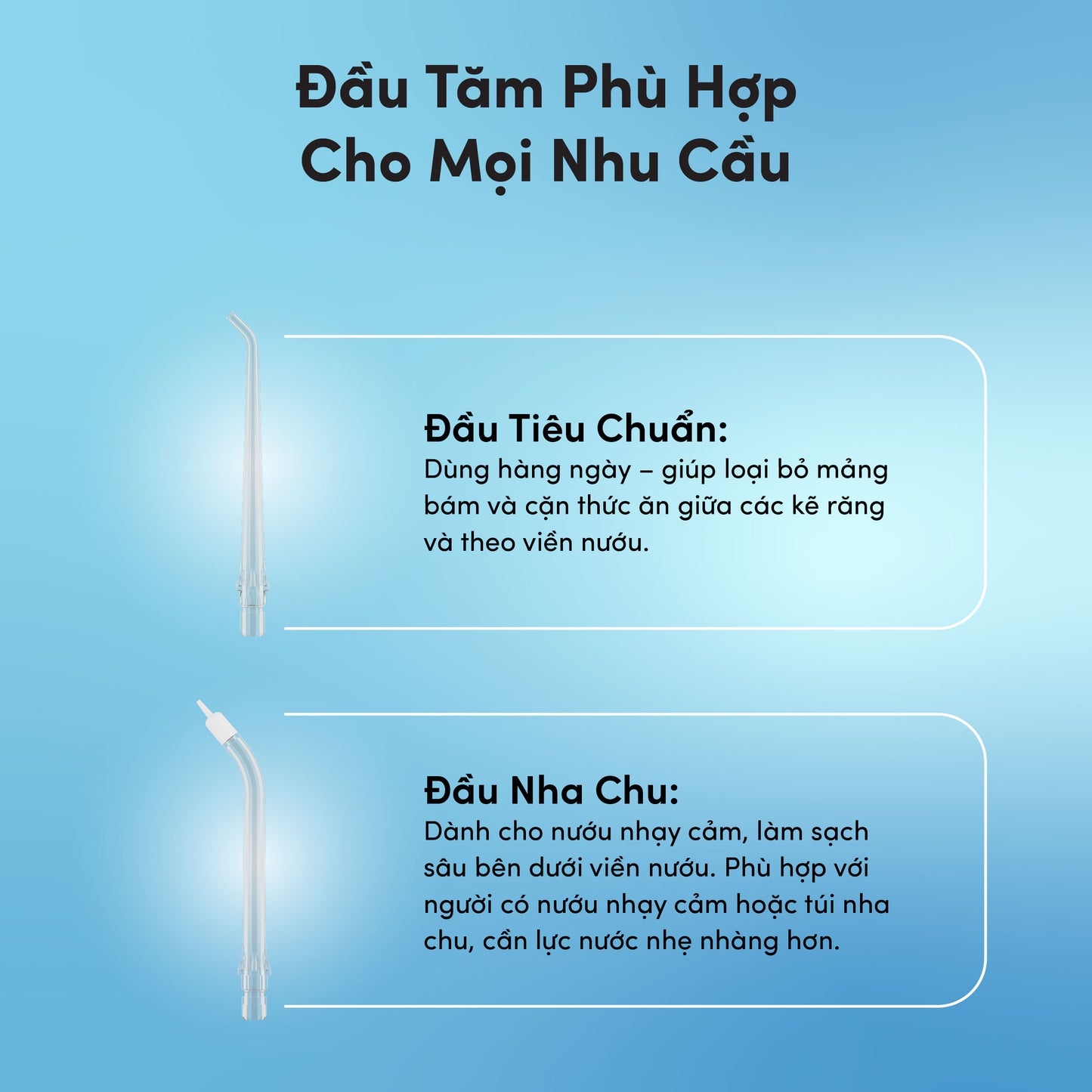 [MỚI] Bộ 2 Đầu Thay Máy Tăm Nước Zenyum GO