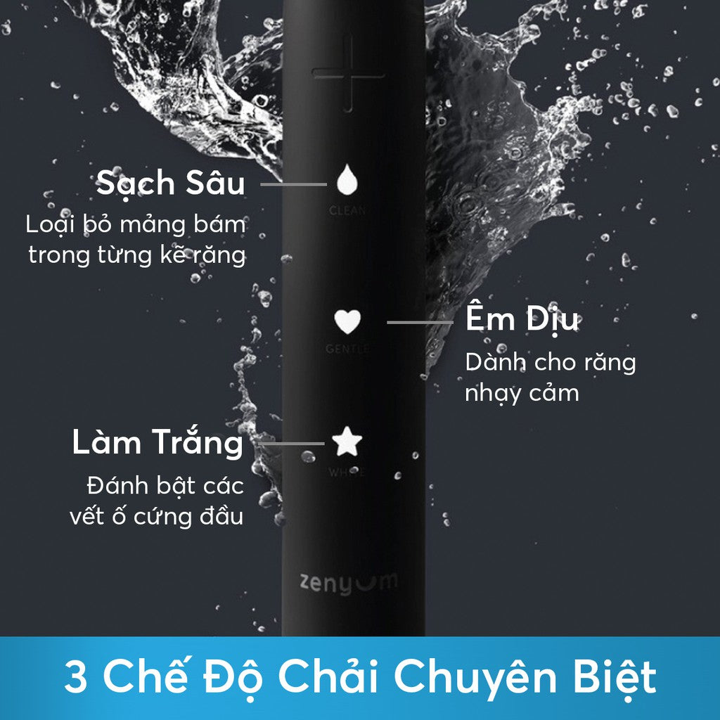 Bàn Chải Điện ZenyumSonic™ + 2 Đầu Thay Thế Phiên Bản Êm Dịu