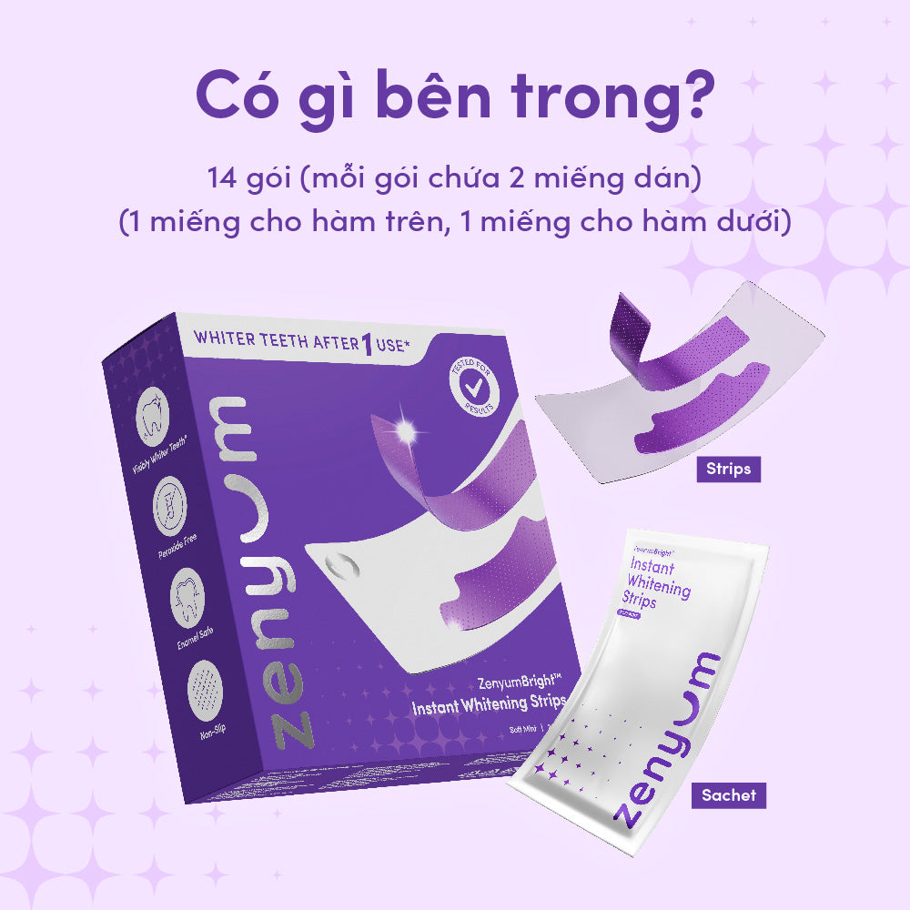 Miếng Dán Trắng Răng ZenyumBright™ Hỗ Trợ Làm Trắng Nhanh