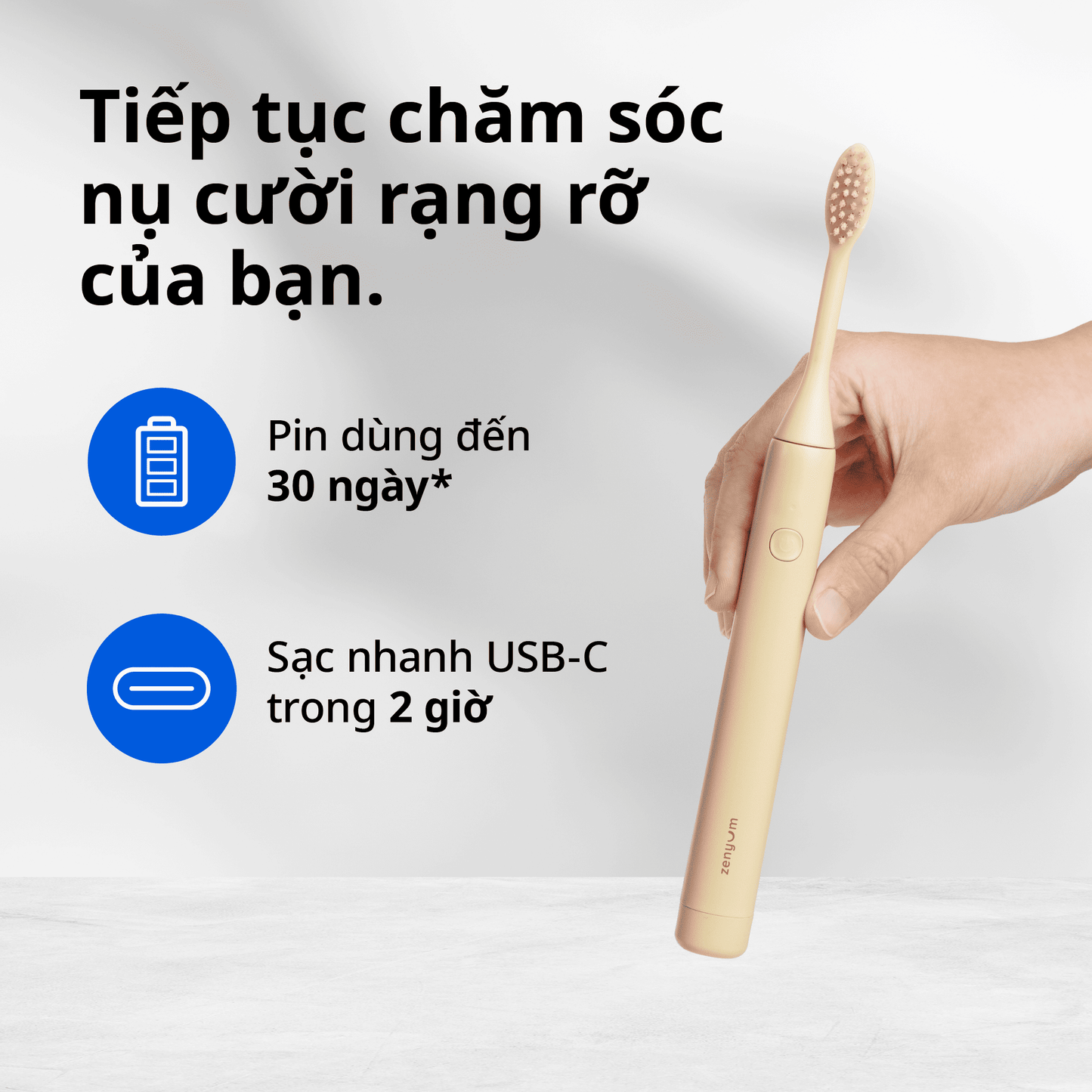 [MỚI] Bàn chải điện ZenyumSonic™ Spark + 2 Đầu Thay Thế