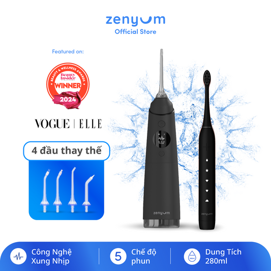 Combo Làm Sạch Vượt Trội - Máy Tăm Nước Zenyum Pro & Bàn Chải Điện ZenyumSonic™ 2.0