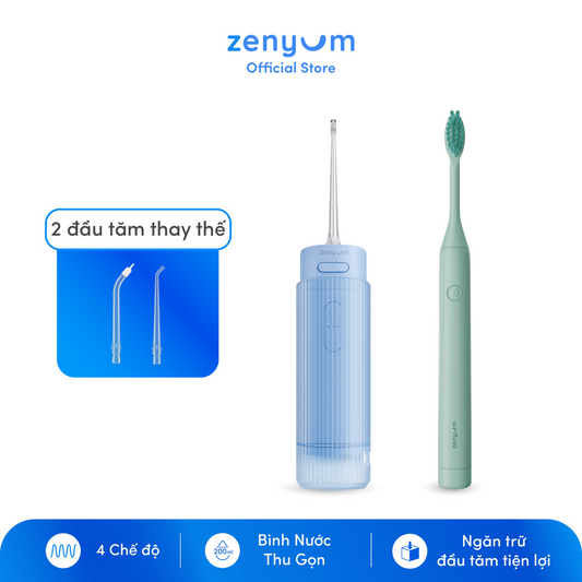 [MỚI] Combo Máy Tăm Nước Zenyum GO + Bàn chải điện ZenyumSonic™ Spark