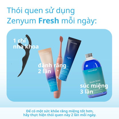 [SẢN PHẨM MỚI] Nước súc miệng Zenyum Fresh Breath Shield - 500ml (Không cồn, Bạc hà tươi mát, Kháng khuẩn, Giảm ê buốt)