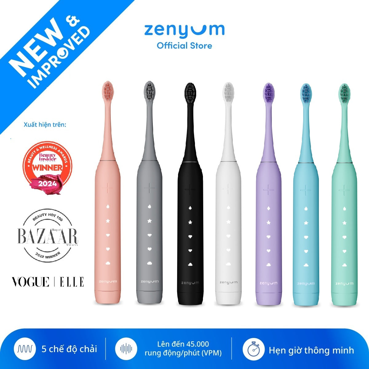 [MỚI] Combo Bàn chải điện Zenyum Sonic 2.0 & Kem đánh răng Zenyum Phục Hồi Men / Giảm Ê Buốt / Làm Trắng