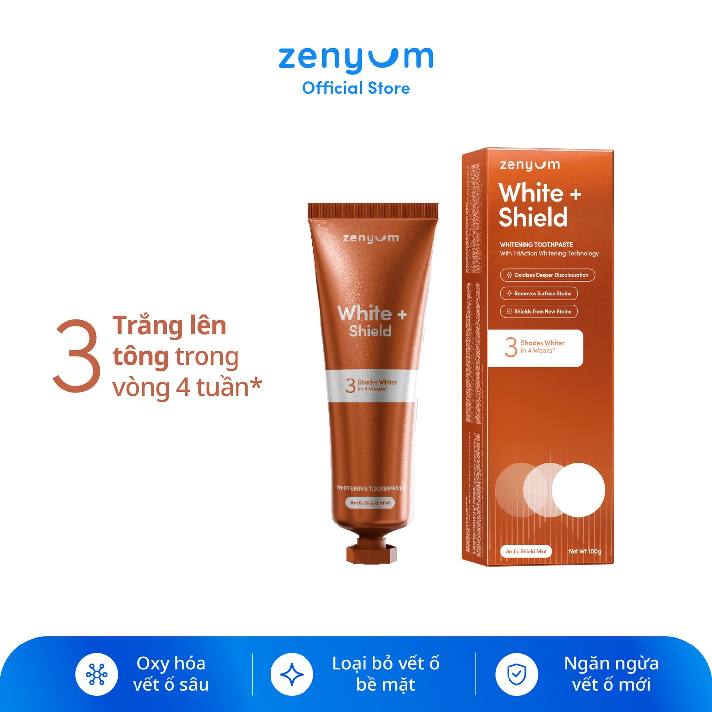 [MỚI] Kem Đánh Răng Hỗ Trợ Làm Trắng Răng Zenyum White + Shield Whitening 100g